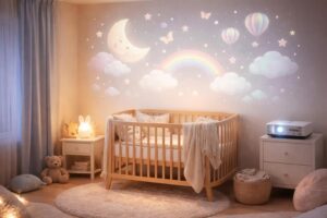 découvrez nos berceuses pour bébé accompagnées d'une ambiance murale douce grâce au vidéoprojecteur epson, pour des nuits paisibles et pleines de tendresse.
