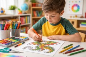 découvrez comment utiliser le coloriage à imprimer sur le thème des dragons pour enseigner les couleurs de manière ludique et éducative aux enfants.