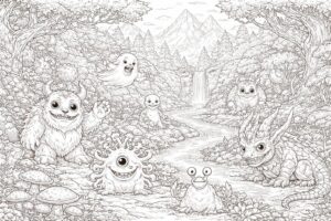 découvrez un monde magique avec 'monstres à colorier', un voyage fantastique qui stimule votre créativité et vous plonge dans l'univers vibrant des couleurs.