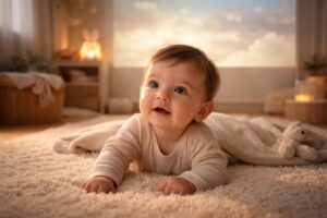 découvrez l'éveil du bébé avec des contrastes doux projetés sur écran, favorisant le développement visuel et la stimulation sensorielle dès les premiers mois.