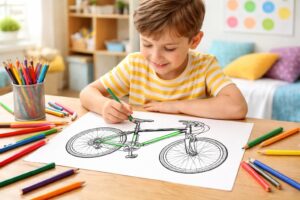 découvrez comment le coloriage du vélo peut devenir une activité ludique pour aider les enfants à apprendre les couleurs tout en s'amusant.