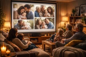 découvrez des souvenirs précieux de bébé grâce à nos photos de famille projetées sur écran de projection, pour revivre chaque moment en grand format et en toute émotion.